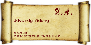 Udvardy Adony névjegykártya